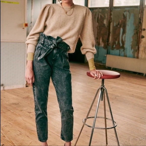 Sezane Pants - Sezane Austin Trousers in Washed Black size USA 4